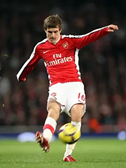 Arsenal's Aaron Ramsey Scores in 2-0 Victory over Stoke City, Barclays Premier League (2009-10)