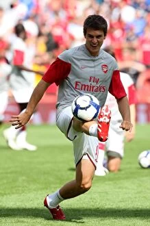 Arsenal v Rangers 2009-10 Collection: Arsenal's Aaron Ramsey Scores in 3-0 Emirates Cup Victory