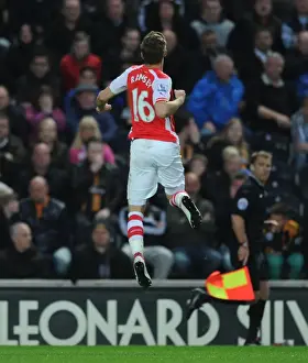 Hull City V Arsenal 2014/15 Prints: Arsenal's Aaron Ramsey Scores Brace: Securing Victory Against Hull City (May 2015)