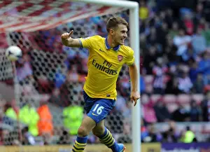 Sunderland V Arsenal 2013-14 Prints: Arsenal's Aaron Ramsey Scores Brace in Triumphant 3-0 Win over Sunderland (2013-14)