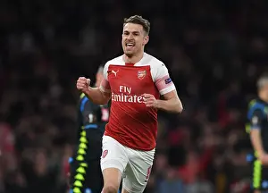 Arsenal V SSC Napoli 2018-19 Prints: Arsenal's Aaron Ramsey Scores Epic Goal in Europa League Quarterfinal vs
