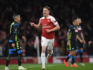 Arsenal V SSC Napoli 2018-19 Prints: Arsenal's Aaron Ramsey Scores Epic Goal vs. Napoli in Europa League Quarterfinals