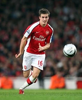 Arsenal v Liverpool - Carling Cup 2009-10 Collection: Arsenal's Aaron Ramsey Scores Game-Winning Goal Against Liverpool in Carling Cup 4th Round