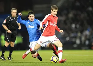 Portsmouth V Arsenal 2009-10 Prints: Arsenal's Aaron Ramsey Scores Three as Gunners Crush Portsmouth 4-1
