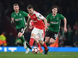 Arsenal V Lincoln City 2016-17 Prints: Arsenal's Aaron Ramsey Scores Past Lincoln's Power and Woodyard in FA Cup Quarter-Final