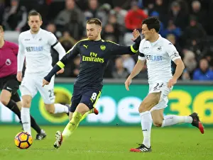 Arsenal's Aaron Ramsey Scores Past Swansea's Jack Cork - Swansea City vs Arsenal, Premier League 2016-17