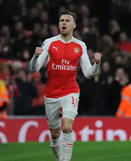 Arsenal V Sunderland FA Cup 2015-16 Prints: Arsenal's Aaron Ramsey Scores His Second Goal Against Sunderland in FA Cup Third Round