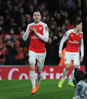 Arsenal's Aaron Ramsey Scores His Second Goal Against Sunderland in FA Cup Third Round