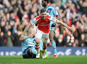Arsenal V West Ham United 2014/15 Prints: Arsenal's Aaron Ramsey Scores Thrilling Second Goal Against West Ham in Epic Premier League Clash (2015)