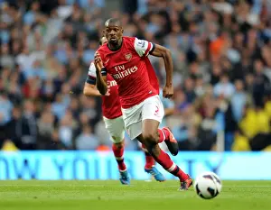 Manchester City V Arsenal 2012:13 Prints: Arsenal's Abou Diaby at Etihad Stadium: Manchester City vs Arsenal - Premier League 2012/13: 1-1 Draw