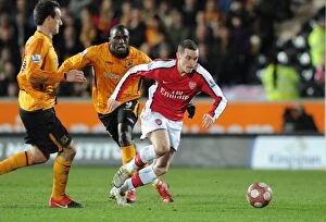 Images Dated 13th March 2010: Arsenal's Abou Diaby and Jan Vennegoor of Hesselink Secure Victory Over Hull's Kamil Zayette