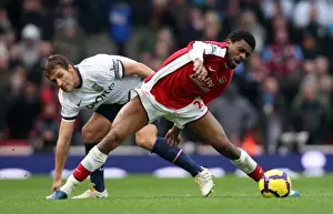 Arsenal V Aston Villa 2009-10 Prints: Arsenal's Abou Diaby and Stiliyan Petrov Clash in Arsenal 3-0 Aston Villa Barclays Premier League Showdown