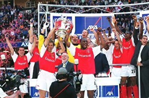 Arsenal's Adams and Vieira Lift FA Cup: Arsenal 2-0 Chelsea (2002) - The AXA FA Cup Final Triumph at Millennium Stadium, Cardiff, Wales