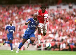 Arsenal V Portsmouth 2007-08 Prints: Arsenal's Adebayor Scores Twice in 3:1 Victory over Pamarot's Portsmouth in Barclays Premier League