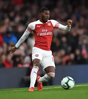 Arsenal V Manchester United 2018-19 Prints: Arsenal's Ainsley Maitland-Niles in Action Against Manchester United