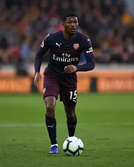 Wolverhampton Wanderers V Arsenal 2018-19 Prints: Arsenal's Ainsley Maitland-Niles in Action against Wolverhampton Wanderers