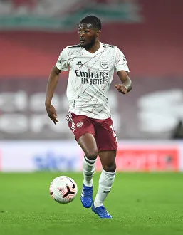 Arsenal's Ainsley Maitland-Niles at Empty Anfield, 2020-21 Premier League