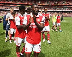 Arsenal's Ainsley Maitland-Niles Applauds Fans After Arsenal vs Sevilla Emirates Cup Match, 2022
