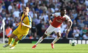 Arsenal V Crystal Palace 2018-19 Prints: Arsenal's Ainsley Maitland-Niles Clashes with Crystal Palace's Max Meyer in Premier League Showdown