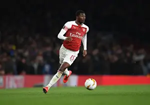 Arsenal V SSC Napoli 2018-19 Prints: Arsenal's Ainsley Maitland-Niles in Europa League Action Against S.C. Napoli