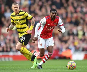 Arsenal V Watford 2021-22 Prints: Arsenal's Ainsley Maitland-Niles Faces Off Against Watford's Juraj Kucka in Premier League Clash