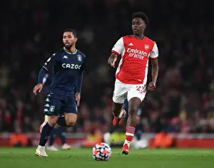 Arsenal's Albert Sambi Lokonga in Action against Aston Villa - Premier League 2021-22
