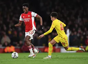 Arsenal V Liverpool Carabao Cup 2021-22 Prints: Arsenal's Albert Sambi Lokonga in Carabao Cup Semi-Final Clash Against Liverpool