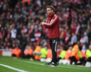 Arsenal's Albert Stuivenburg Coaches at Emirates Stadium During Arsenal vs Manchester City (Premier League 2021-22)