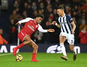 West Bromwich Albion V Arsenal 2017-18 Prints: Arsenal's Alex Iwobi Fends Off West Brom's Kieran Gibbs