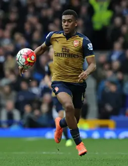 Everton V Arsenal 2015-16 Prints: Arsenal's Alex Iwobi Goes Head-to-Head with Everton in Intense Premier League Clash (2015-16)
