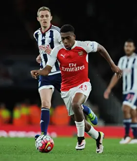 Arsenal V West Bromwich Albion 2015-16 Prints: Arsenal's Alex Iwobi Outsmarts Darren Fletcher: A Moment of Skill from the 2015-16 Premier League Match