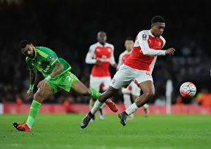 Arsenal V Sunderland FA Cup 2015-16 Prints: Arsenal's Alex Iwobi Outsmarts Sunderland's DeAndre Yedlin in FA Cup Showdown