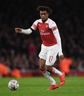 Arsenal v Manchester United FA Cup 2018-19 Collection: Arsenal's Alex Iwobi in the Spotlight: Arsenal vs Manchester United FA Cup Clash