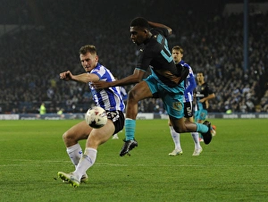 Sheffield Wednesday V Arsenal - Capital One Cup 2015-16 Prints: Arsenal's Alex Iwobi vs. Sheffield Wednesday's Tom Lees: A Capital One Cup Showdown