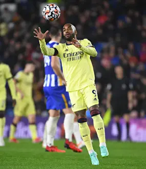 Brighton And Hove Albion V Arsenal 2021-22 Prints: Arsenal's Alex Lacazette in Action against Brighton & Hove Albion in Premier League Clash (2021-22)