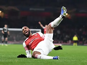 Arsenal's Alex Lacazette in Action against Qarabag FK in Europa League Group E