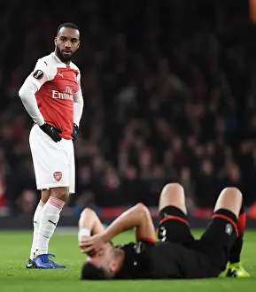 Arsenal's Alex Lacazette in Action against Stade Rennais in UEFA Europa League Round of 16 (2018-19)