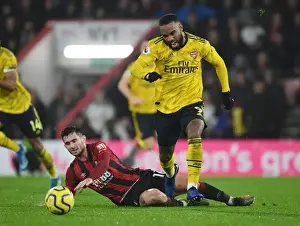 Arsenal's Alex Lacazette Brakes Past Bournemouth's Lewis Cook in Premier League Clash (AFC Bournemouth v Arsenal 2019-20)