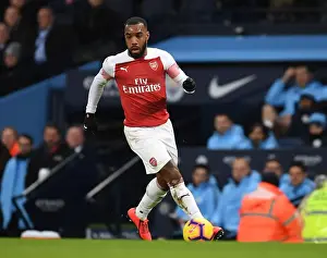Manchester City V Arsenal 2018-19 Prints: Arsenal's Alex Lacazette Faces Manchester City in Premier League Clash (2018-19)