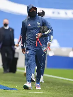 Brighton And Hove Albion V Arsenal 2019-20 Prints: Arsenal's Alex Lacazette Prepares for Brighton Clash Amid Empty Stadiums (Brighton vs)