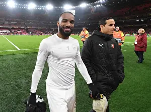 Arsenal's Alex Lacazette Reacts After Europa League Clash Against Stade Rennais