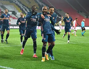 Arsenal's Alex Lacazette Scores in Europa League Quarterfinal against Slavia Praha in Prague
