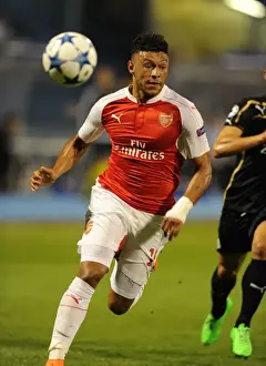 Dinamo Zagreb V Arsenal 2015-16 Prints: Arsenal's Alex Oxlade-Chamberlain in Action against Dinamo Zagreb