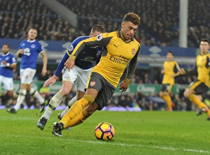 Arsenal's Alex Oxlade-Chamberlain in Action at Everton, Premier League 2016-17
