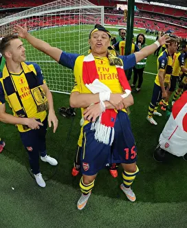 Arsenal's Alex Oxlade-Chamberlain Celebrates FA Cup Victory at Wembley Stadium (2015)