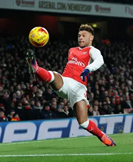 Arsenal V Southampton EFL Cup 2016-17 Prints: Arsenal's Alex Oxlade-Chamberlain in EFL Cup Action Against Southampton