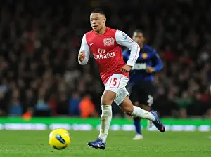 Arsenal V Manchester United 2011-12 Prints: Arsenal's Alex Oxlade-Chamberlain Faces Manchester United in the Premier League