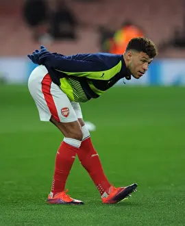 Arsenal V Paris Saint-Germain 2016-17 Prints: Arsenal's Alex Oxlade-Chamberlain Faces Paris Saint-Germain in Champions League Showdown at Emirates Stadium