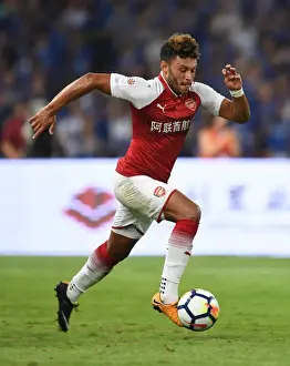 Arsenal V Chelsea - Pre Season 2017-18 Prints: Arsenal's Alex Oxlade-Chamberlain Goes Head-to-Head Against Chelsea in Beijing Pre-Season Clash