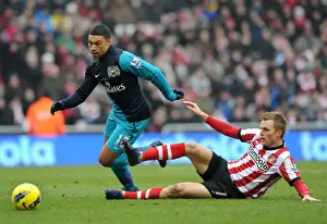Sunderland V Arsenal 2011-12 Prints: Arsenal's Alex Oxlade-Chamberlain Scores Past Sunderland's Seb Larsson: 1-2 Gunners in Premier League